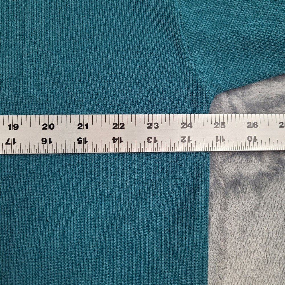 VTG Kayak Mens Glacier Teal Blue Waffle Knit Cotton Polo Shirt 121-153 L NWT - Picture 6 of 10